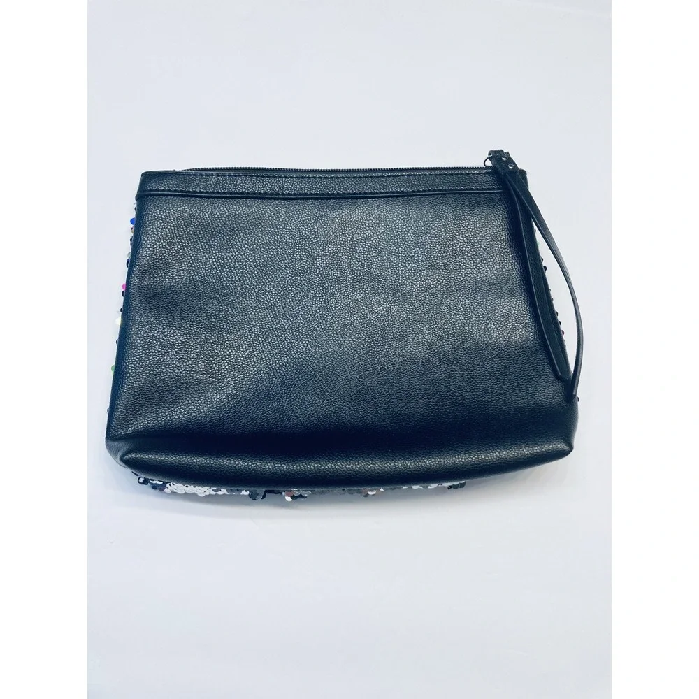 Victoria's‎ Secret Makeup Bag Womens Multi Color Sequin Zip Clutch Pouch Glam
